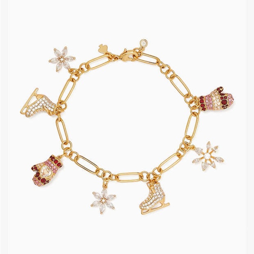 NWT Kate Spade Snowflake Charm Bracelet (Snow Day) with Dust Bag
